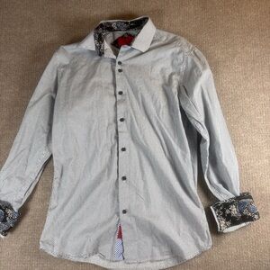 Men's Black and White Patterned Shirt